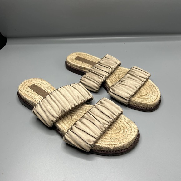 Mercedes Castilllo "Marcela" Satin 2 Band Espadrille Flat 38 - Picture 1 of 4